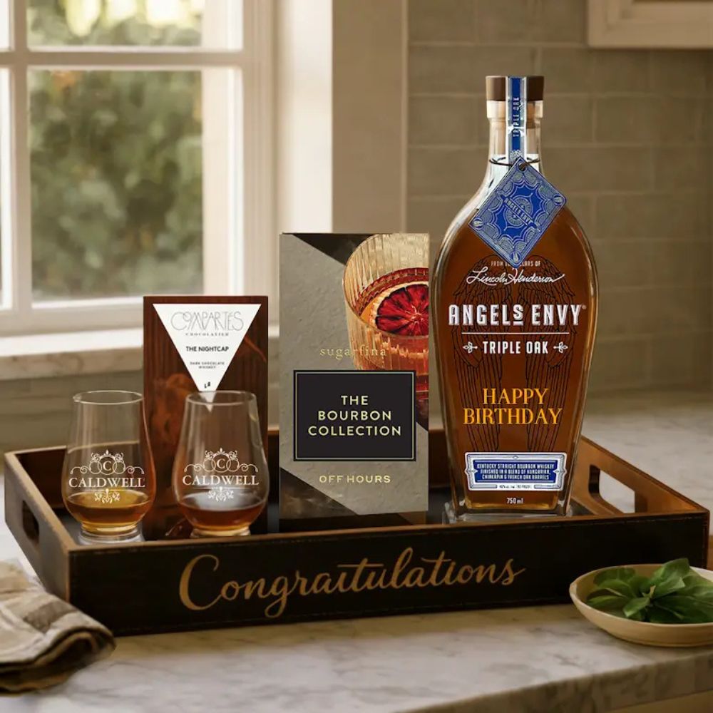 Angel’s Envy Bourbon Premium Gift Set Bottle Engraving LLC