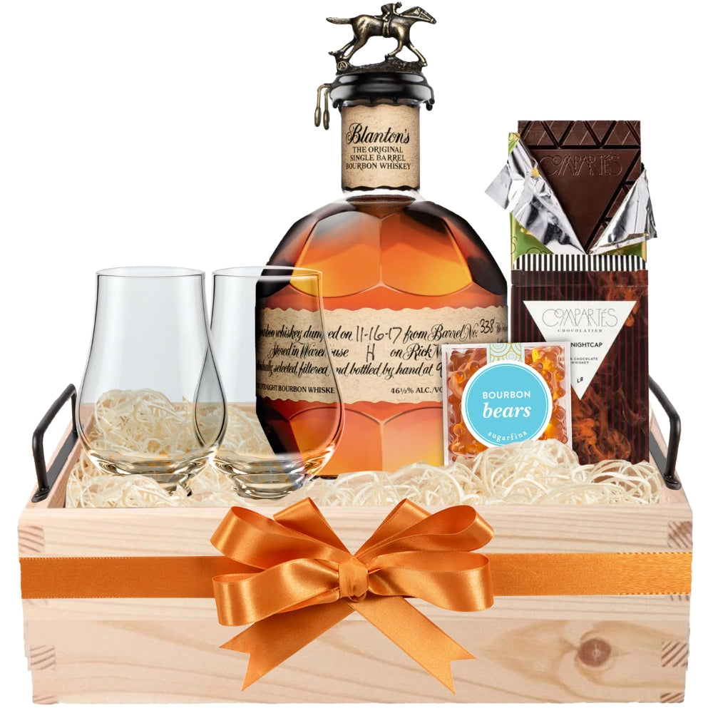Blanton's Bourbon Choice With Glencairn Glasses Gift Set | Bottle Engraving