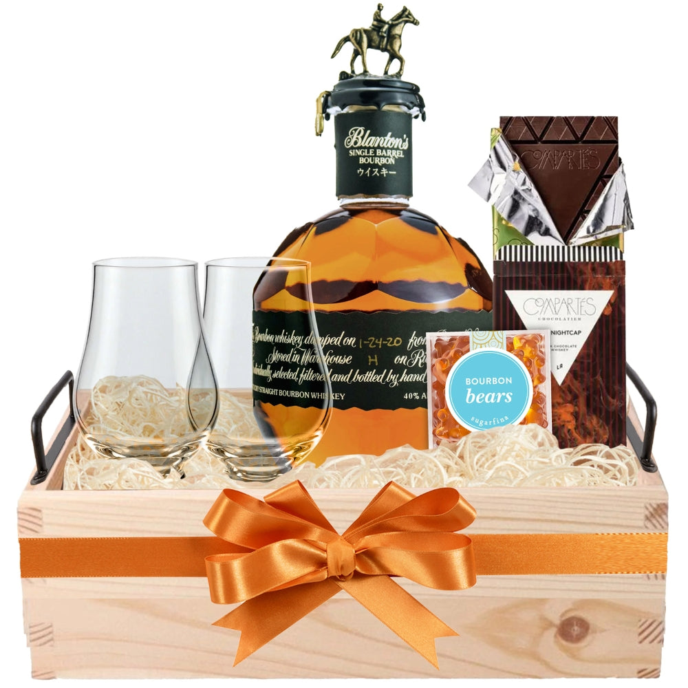 Blanton's Bourbon Choice With Glencairn Glasses Gift Set | Bottle Engraving