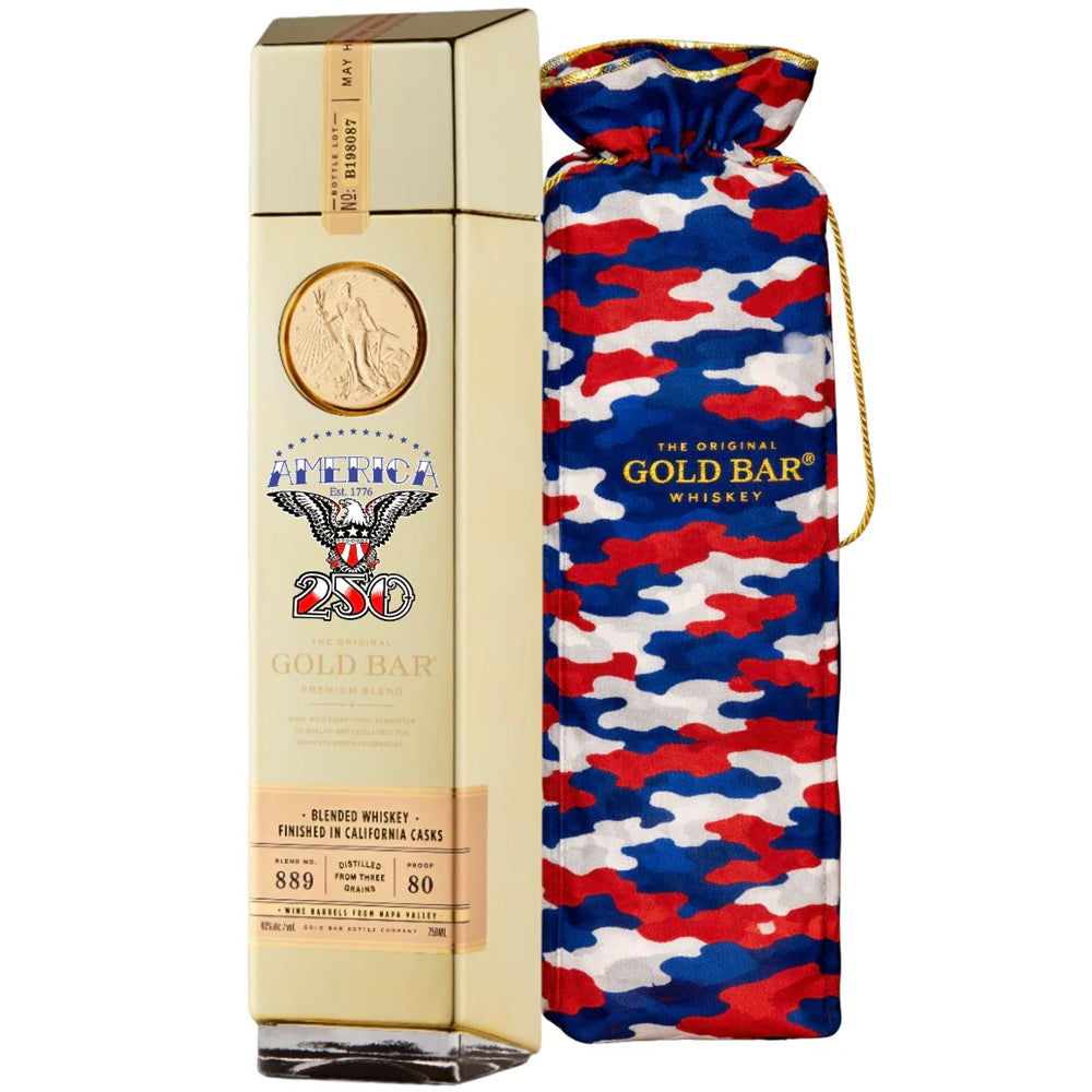Gold Bar America 250 Premium Blend Blended Whiskey | Bottle Engraving