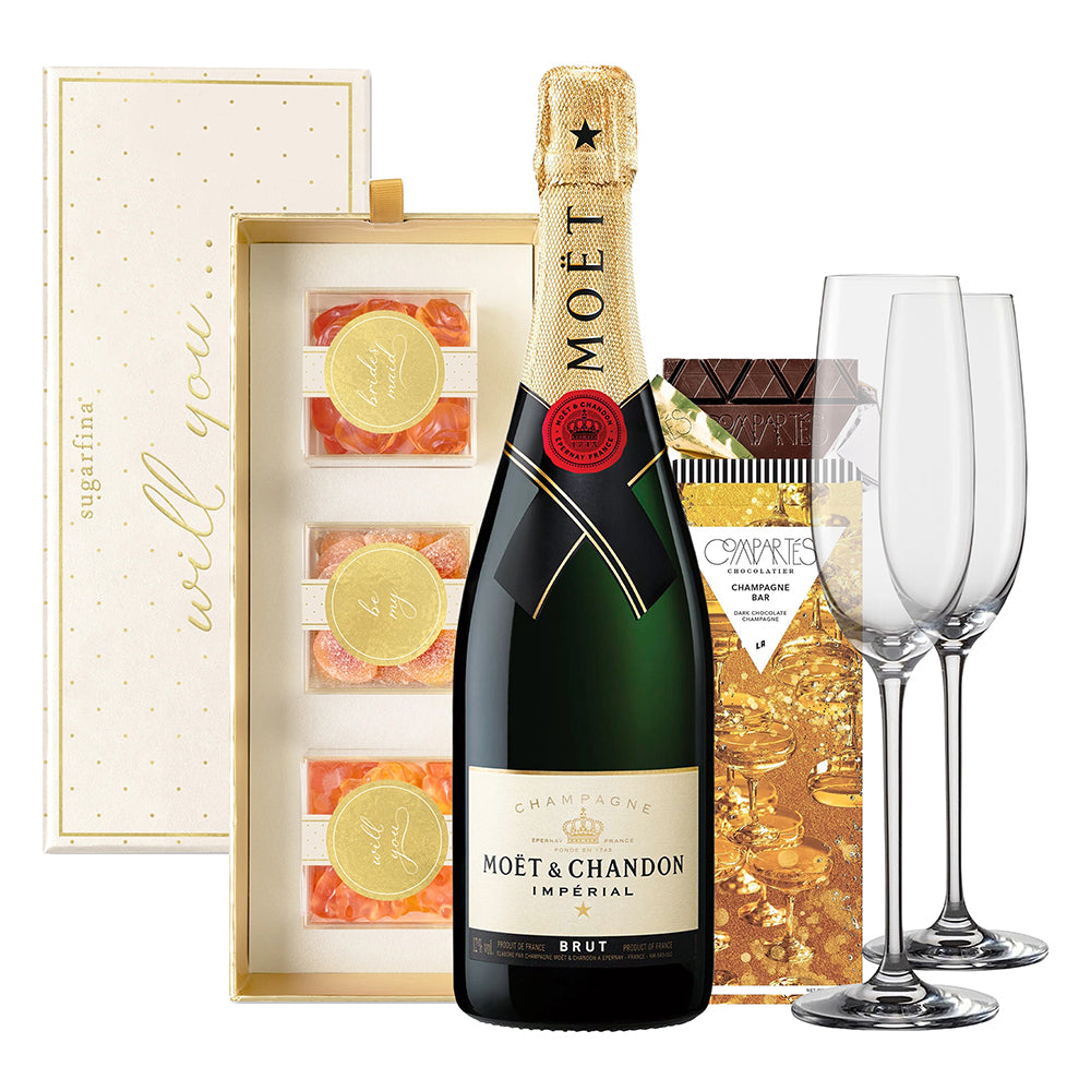 Moët & Chandon Impérial Brut Champagne Luxury Wedding Celebration Gift Set | Bottle Engraving