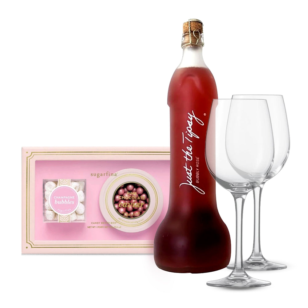 Just The Tipsy Bubbly Rosé Wine Gift Set | Bottle Engraving
