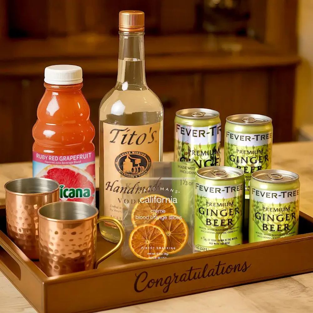 Tito’s Handmade Vodka Moscow Mule Premium Gift Set | Bottle Engraving LLC