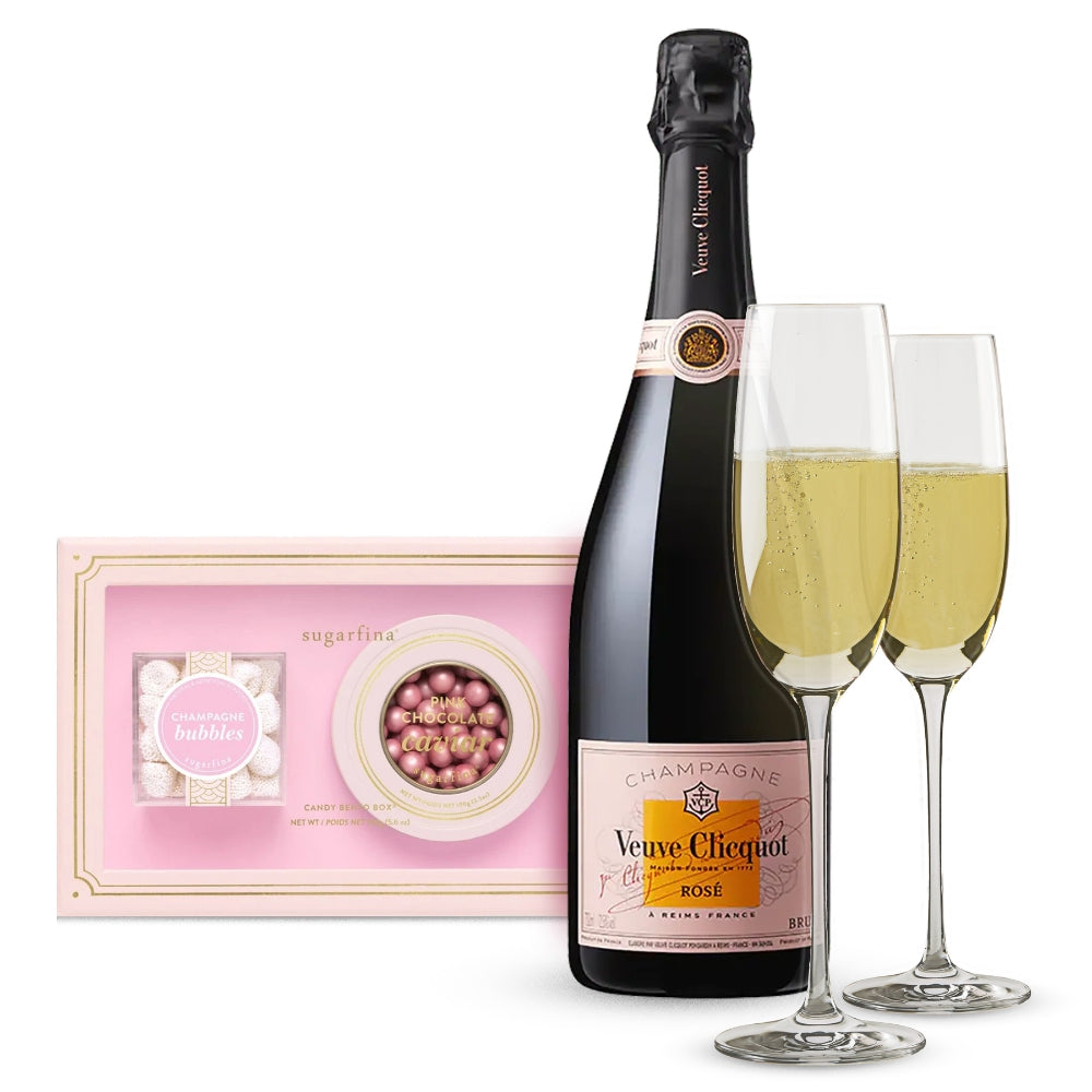 Veuve Clicquot Rose Champagne Gift Set | Bottle Engraving