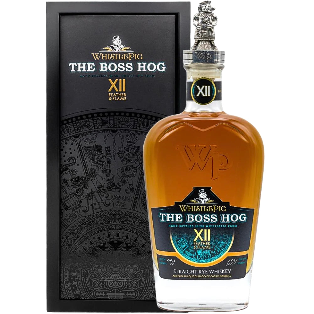 WhistlePig The Boss Hog XII Feather & Flame Straight Rye Whiskey | Bottle Engraving LLC