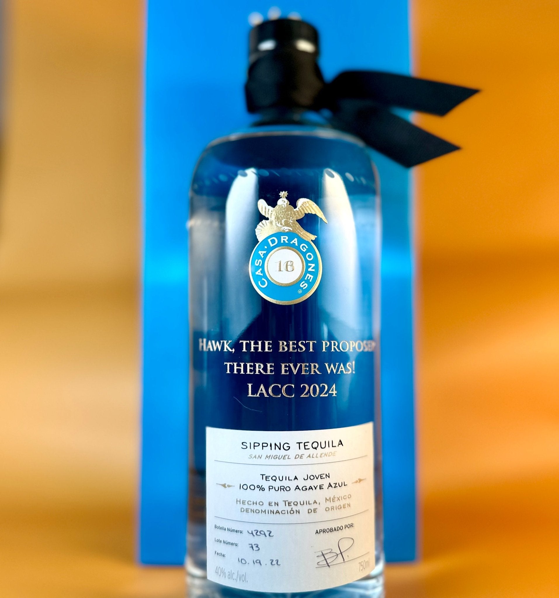 Casa Dragones Blanco Tequila - Bottle Engraving