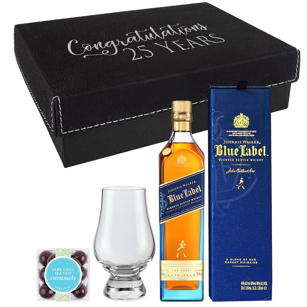 Johnnie Walker Blue Label Blended Scotch Whiskey 200ml Bottle Gift Set - Bottle Engraving