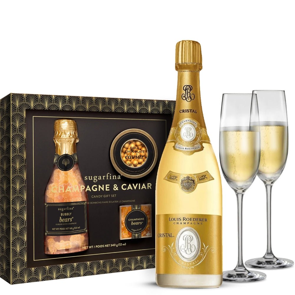 Louis Roederer Champagne Gift Set with Customizable Flutes and Caviar Sweets - Bottle Engraving