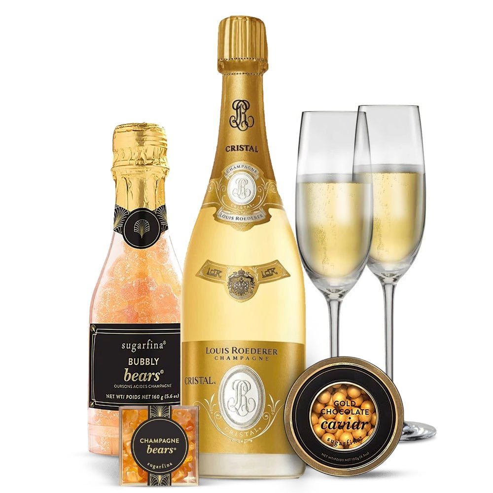Louis Roederer Champagne Gift Set with Customizable Flutes and Caviar Sweets - Bottle Engraving