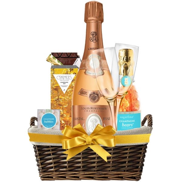 Louis Roederer Cristal Champagne Gift Set with Customizable Flutes and Sweets - Bottle Engraving