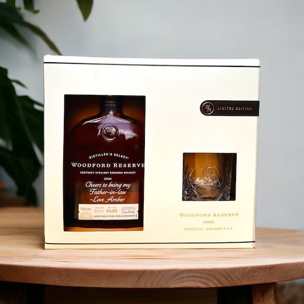 Woodford Reserve Kentucky Straight Bourbon Whiskey Glass Gift Set - Bottle Engraving