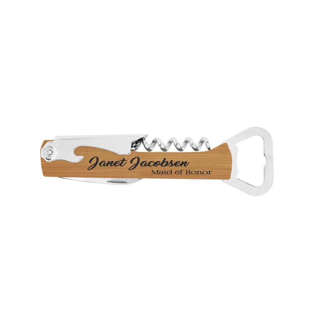 Bamboo Engravable Wine Bottle Opener - Bottle Engraving