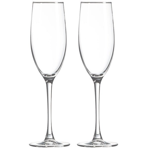 Customizable Flute Glasses (Set of 2) Bottle Engraving