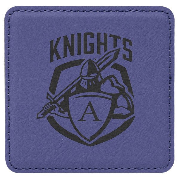 Customizable Square Leatherette Coaster - Bottle Engraving