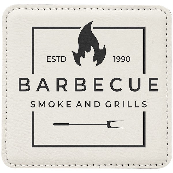 Customizable Square Leatherette Coaster - Bottle Engraving