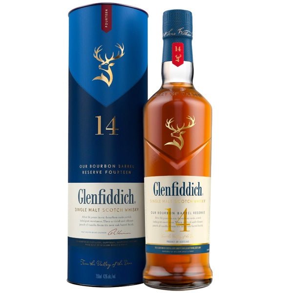 Glenfiddich 14 Year Old Bourbon Barrel Reserve Scotch Whisky - Bottle Engraving