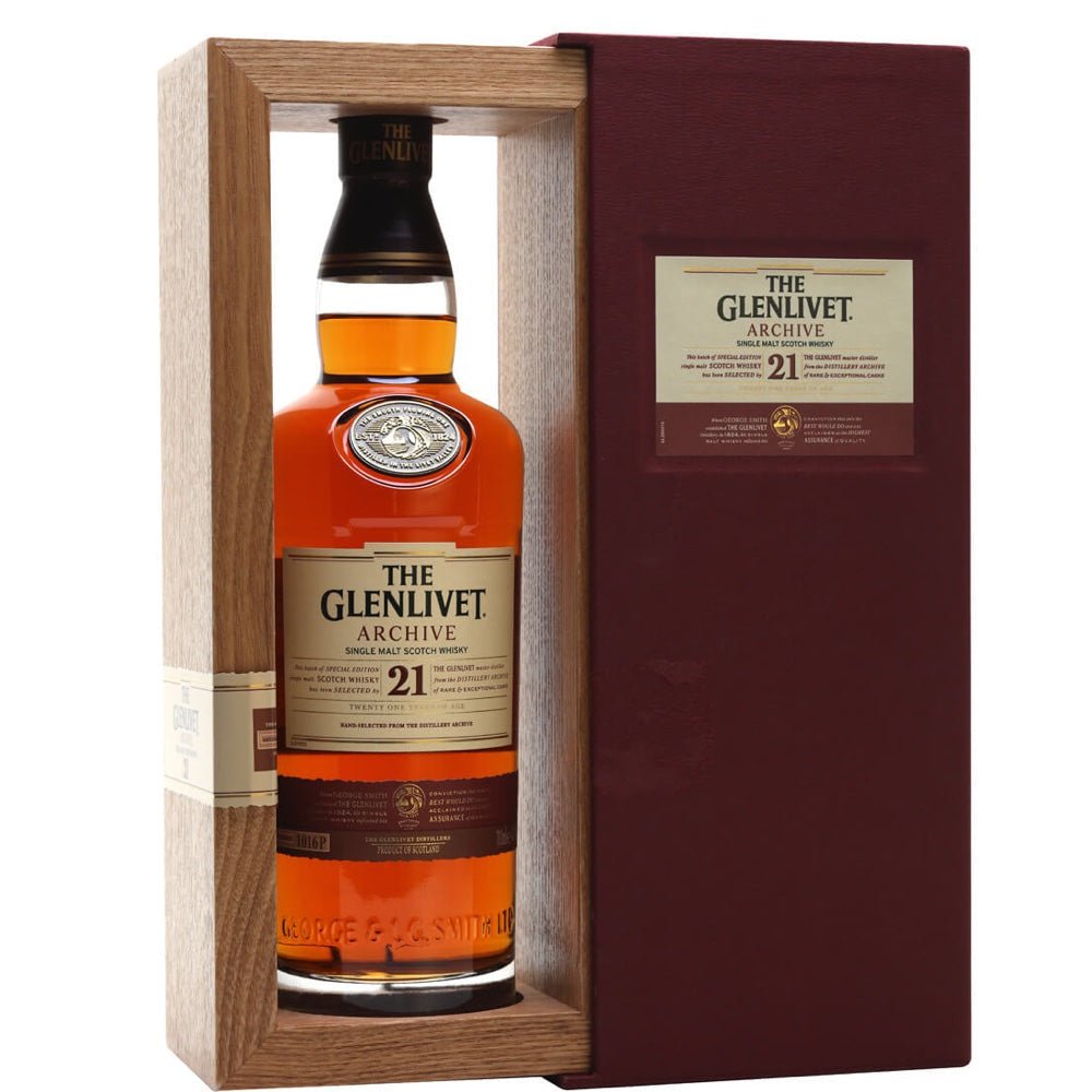 Glenlivet 21 Year Old Single Malt Scotch Whiskey - Bottle Engraving