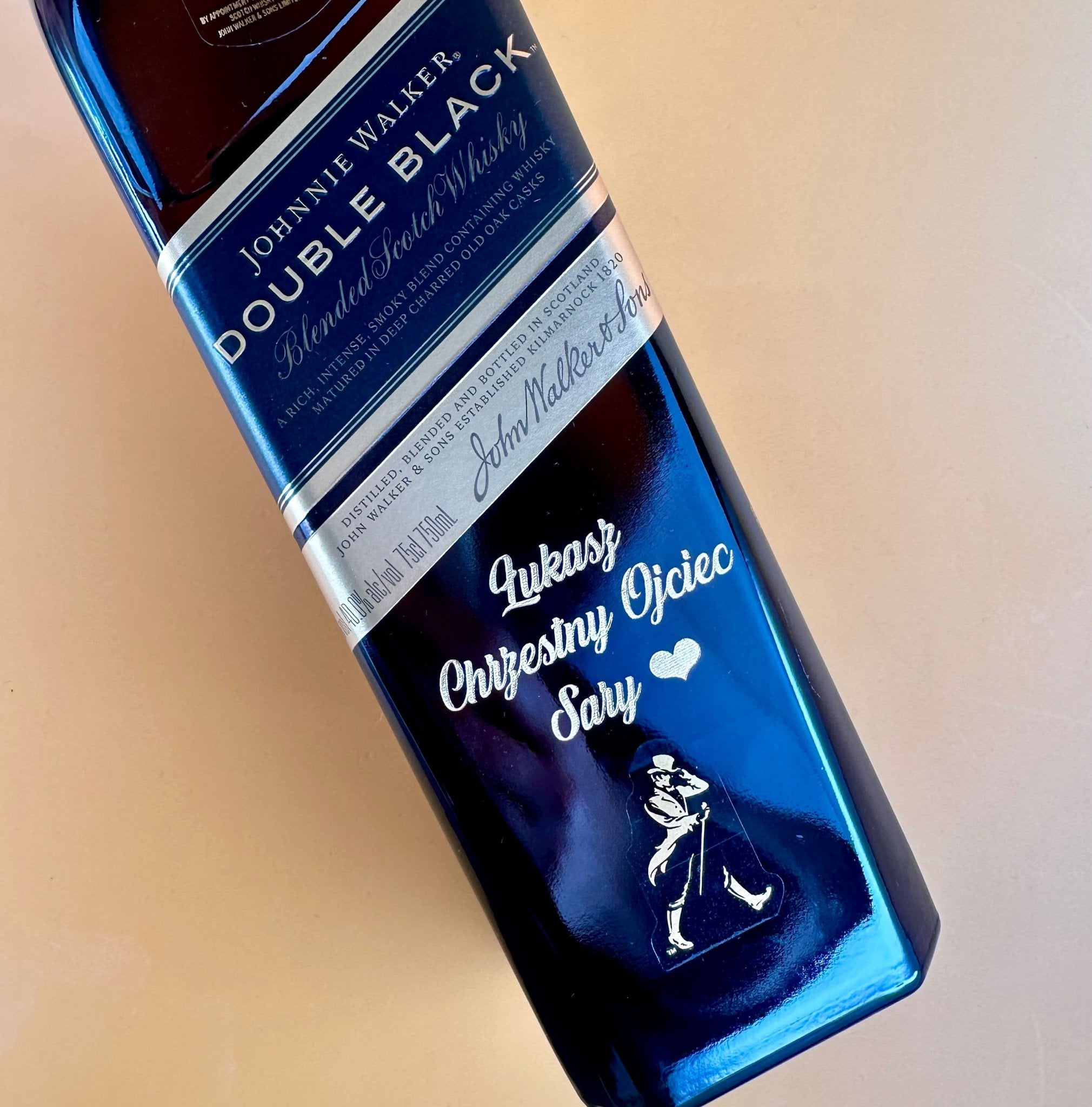 Johnnie Walker Black and Double Black Label Blended Scotch Whiskey Gift Set - Bottle Engraving