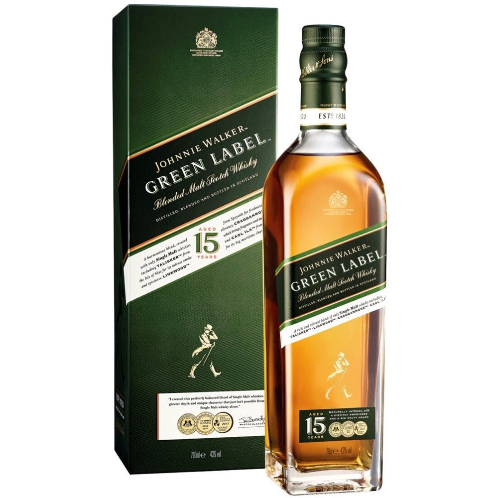 Johnnie Walker Green Label Blended Scotch Whiskey - Bottle Engraving