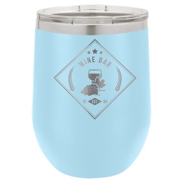 Polar Camel 12 oz. Vacuum Insulated Stemless Wine Tumbler with Lid - Bottle Engraving
