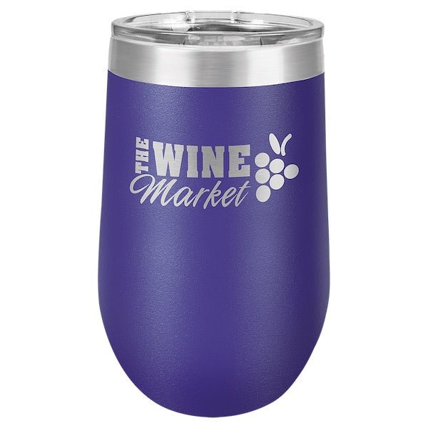 Polar Camel 16 oz. Vacuum Insulated Stemless Wine Tumbler with Lid - Bottle Engraving