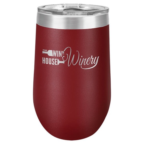 Polar Camel 16 oz. Vacuum Insulated Stemless Wine Tumbler with Lid - Bottle Engraving