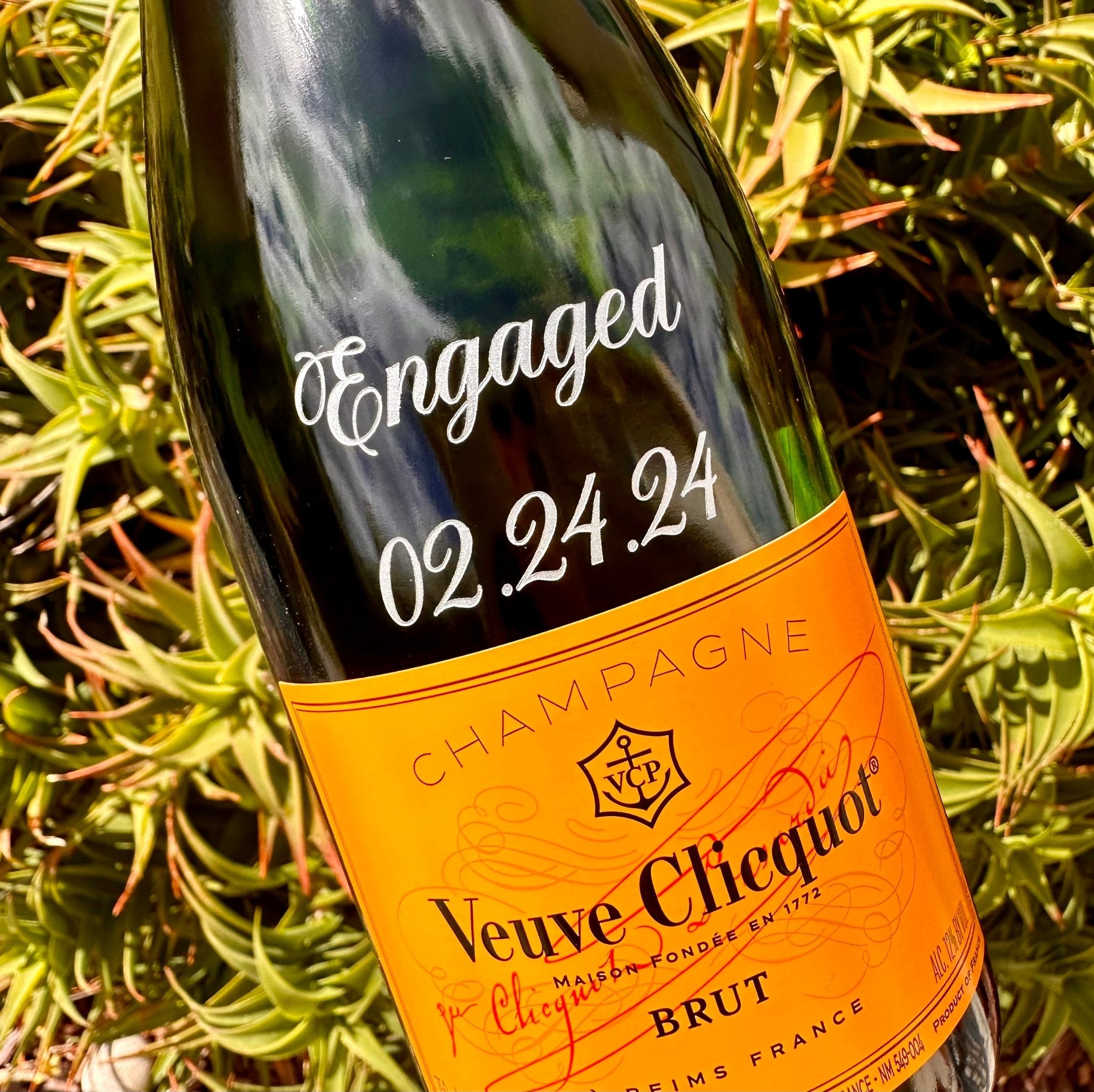 Veuve Clicquot Brut Rose Champagne France - Bottle Engraving