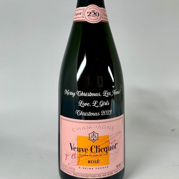 Veuve Clicquot Brut Rose Champagne Engraved Bottle - Bottle Engraving