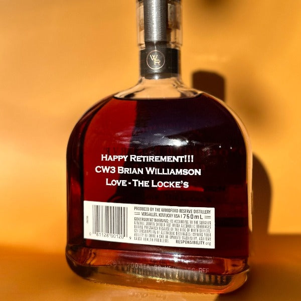 Woodford Reserve Double Oaked Engraved Bourbon Bottle - Bottle Engraving