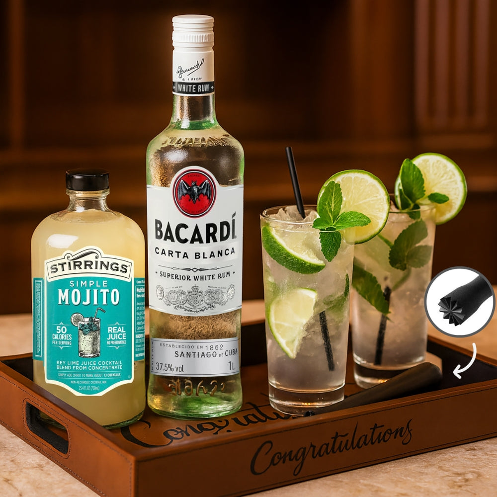 Bacardi Mojito Premium Cocktail Gift Set | Bottle Engraving LLC