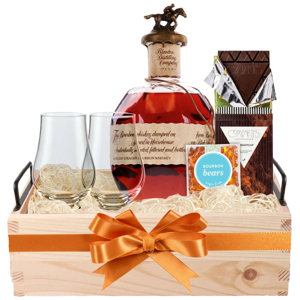 Blanton's Bourbon Choice With Glencairn Glasses Gift Set | Bottle Engraving