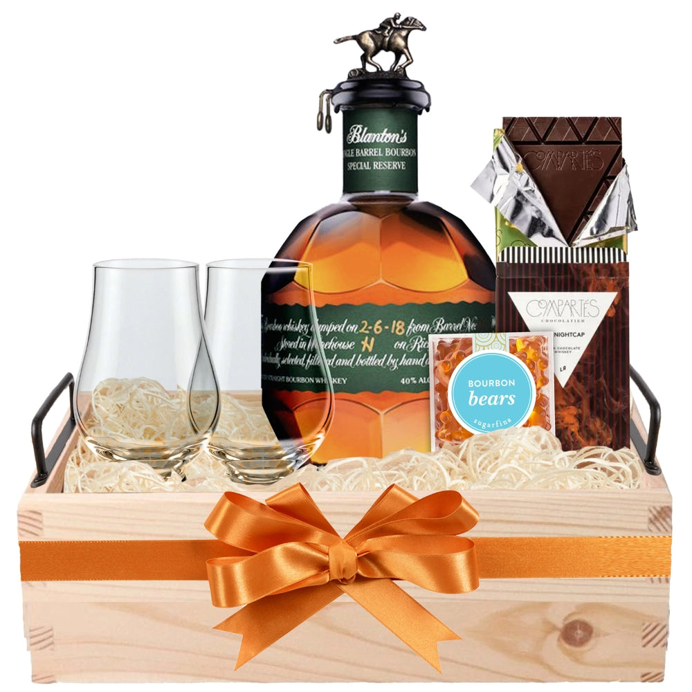 Blanton's Bourbon Choice With Glencairn Glasses Gift Set | Bottle Engraving