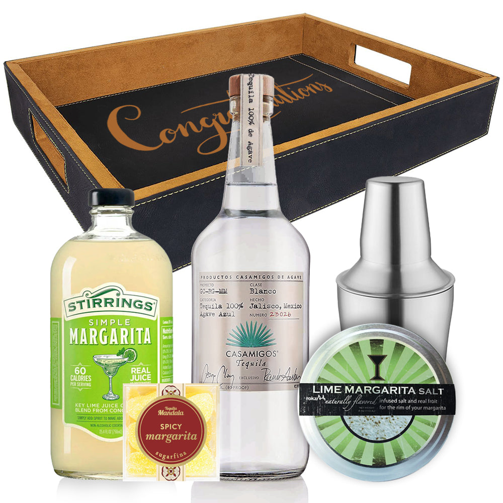 Casamigos Margarita Cocktail Gift Set In Customizable Serving Tray - Bottle Engraving