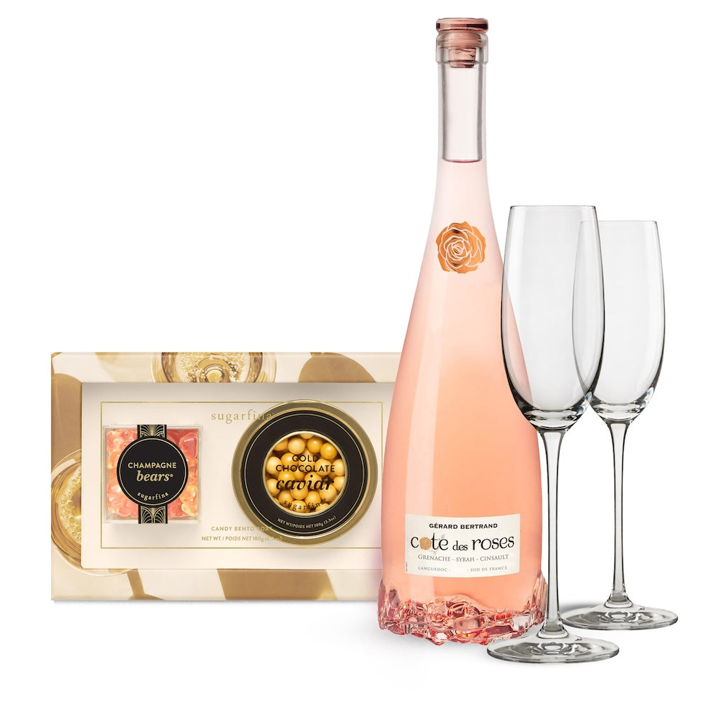 Gérard Bertrand Cote des Roses Rosé Wine & Caviar Candy Gift Set
