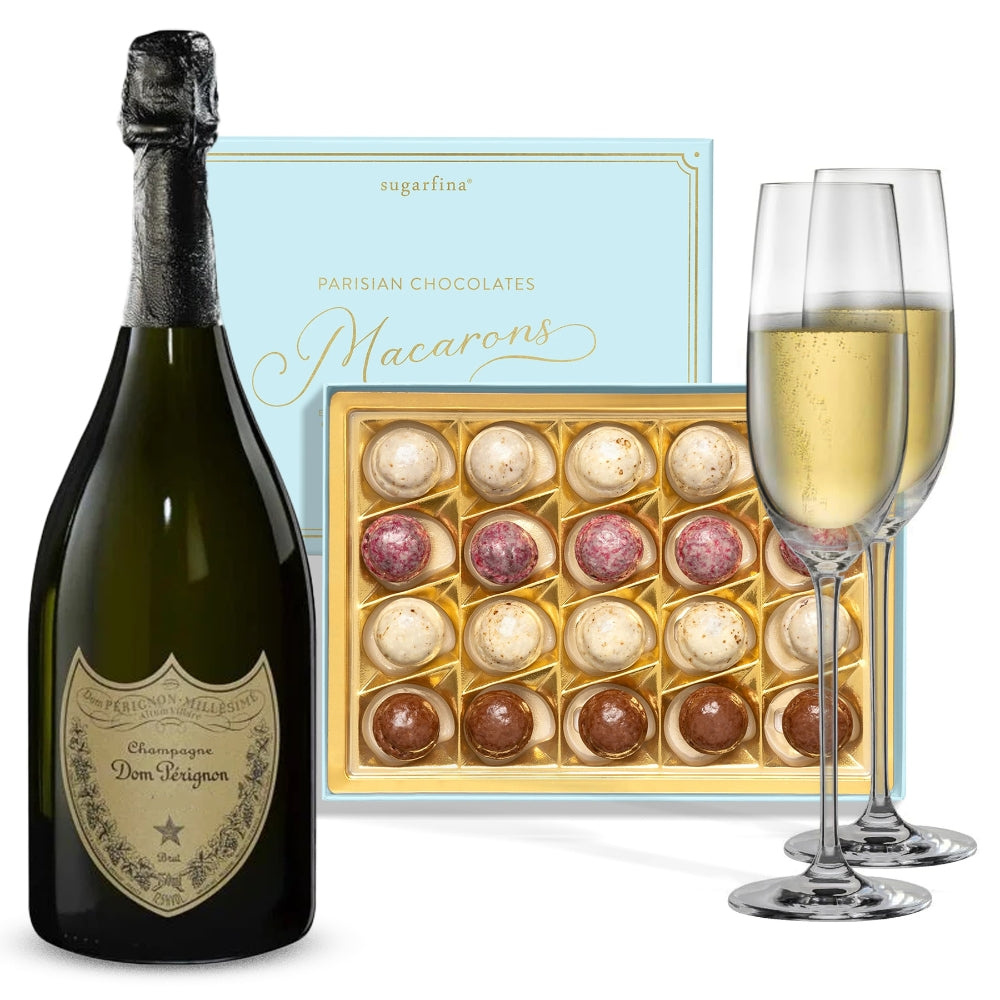 Dom Pérignon Brut and Parisian Macarons Champagne Gift Set with