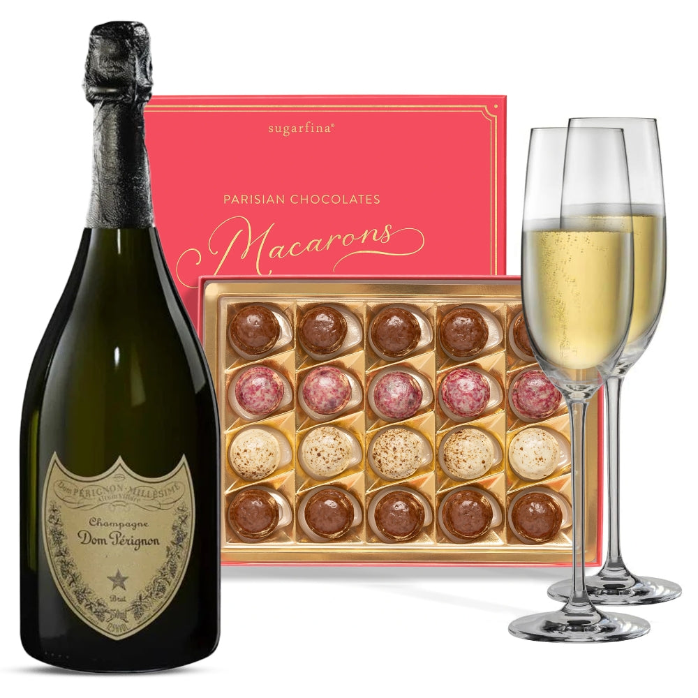 Dom Pérignon Brut and Parisian Macarons Champagne Gift Set with
