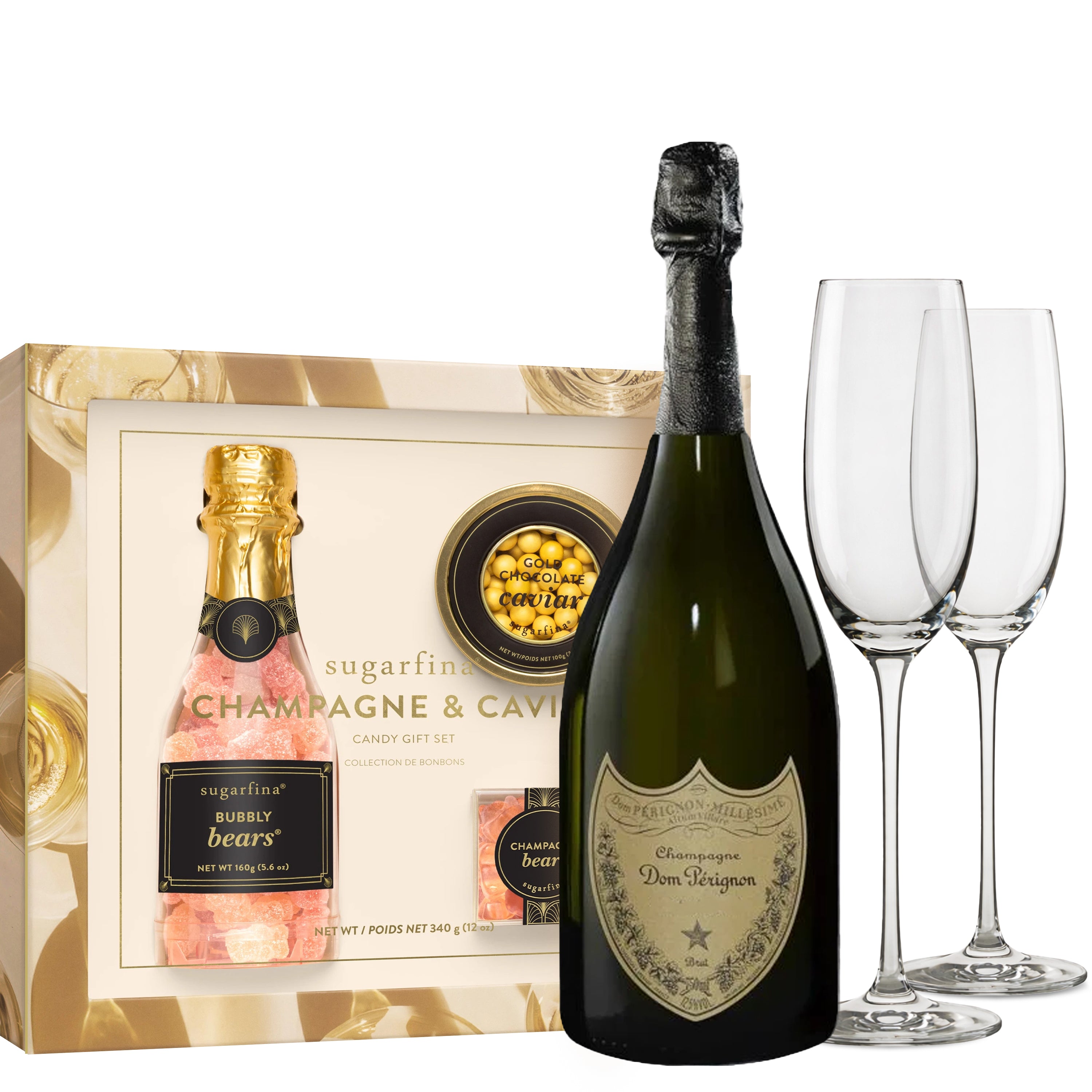 Dom Pérignon Champagne Gift Set with Caviar – Bottle Engraving