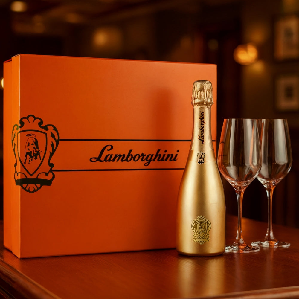 Lamborghini Oro Vino Spumante Sparkling Wine Gift Set - Bottle Engraving