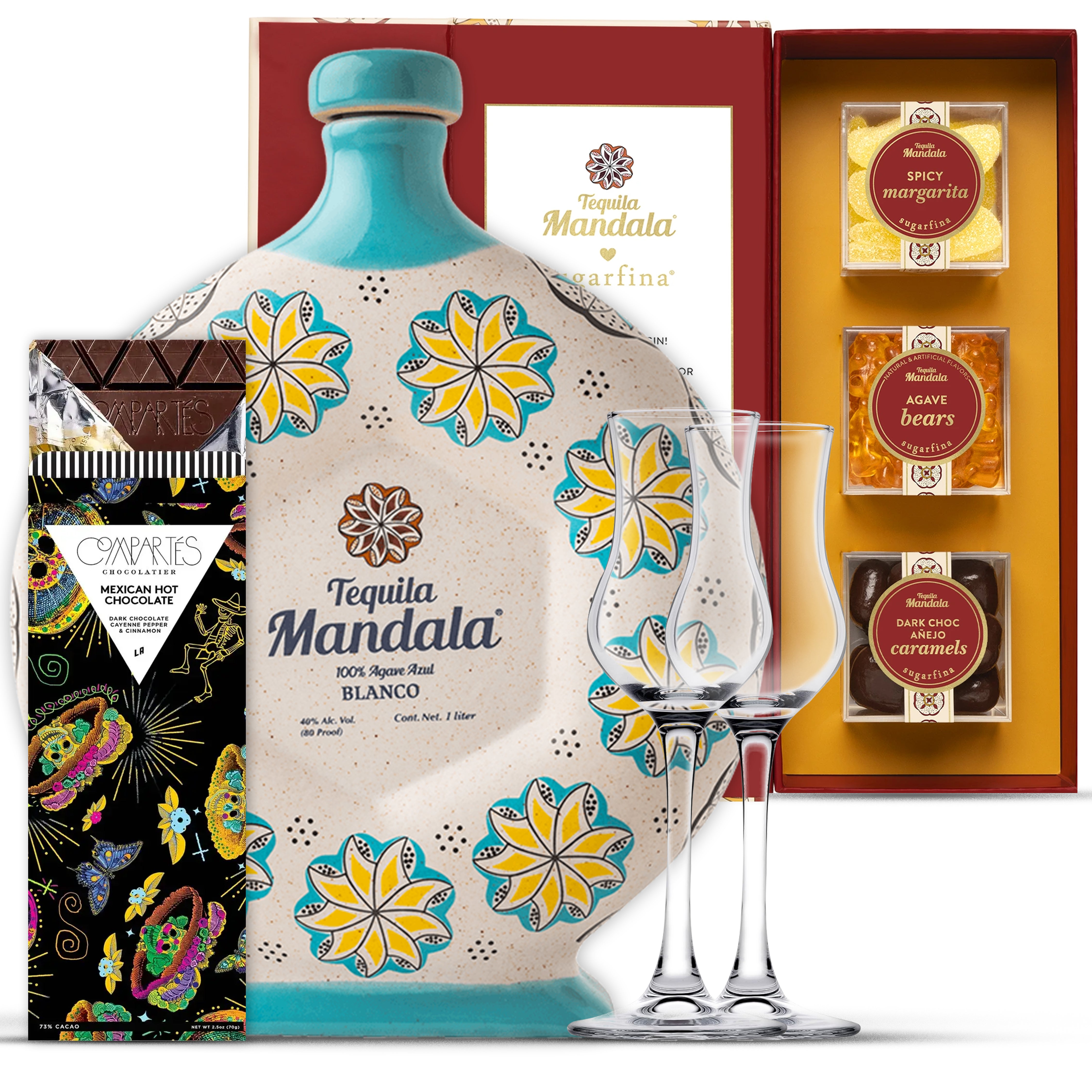 Mandala Blanco & Candy Bento Box Tequila Gift Set With