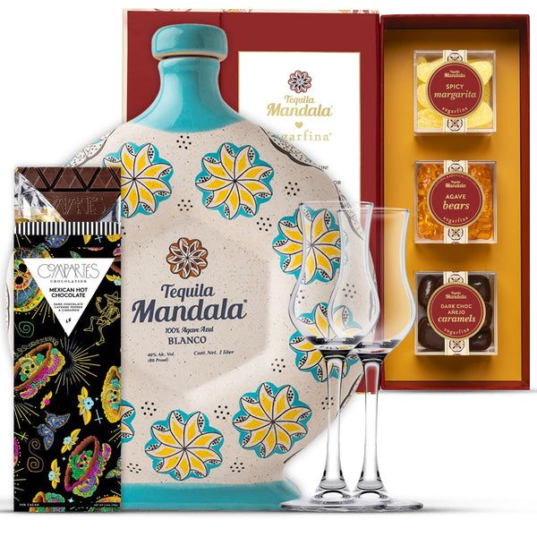 Mandala Blanco & Candy Bento Box Tequila Gift Set With