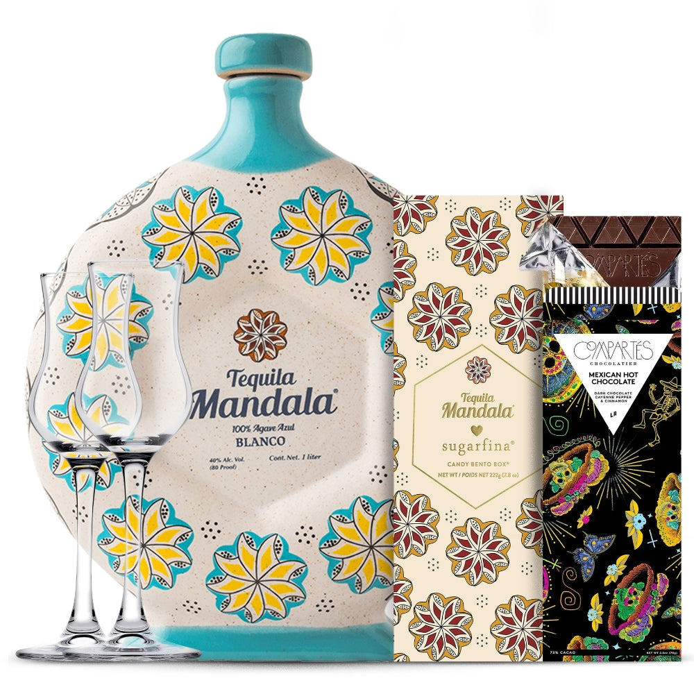 Mandala Blanco & Candy Bento Box Tequila Gift Set With
