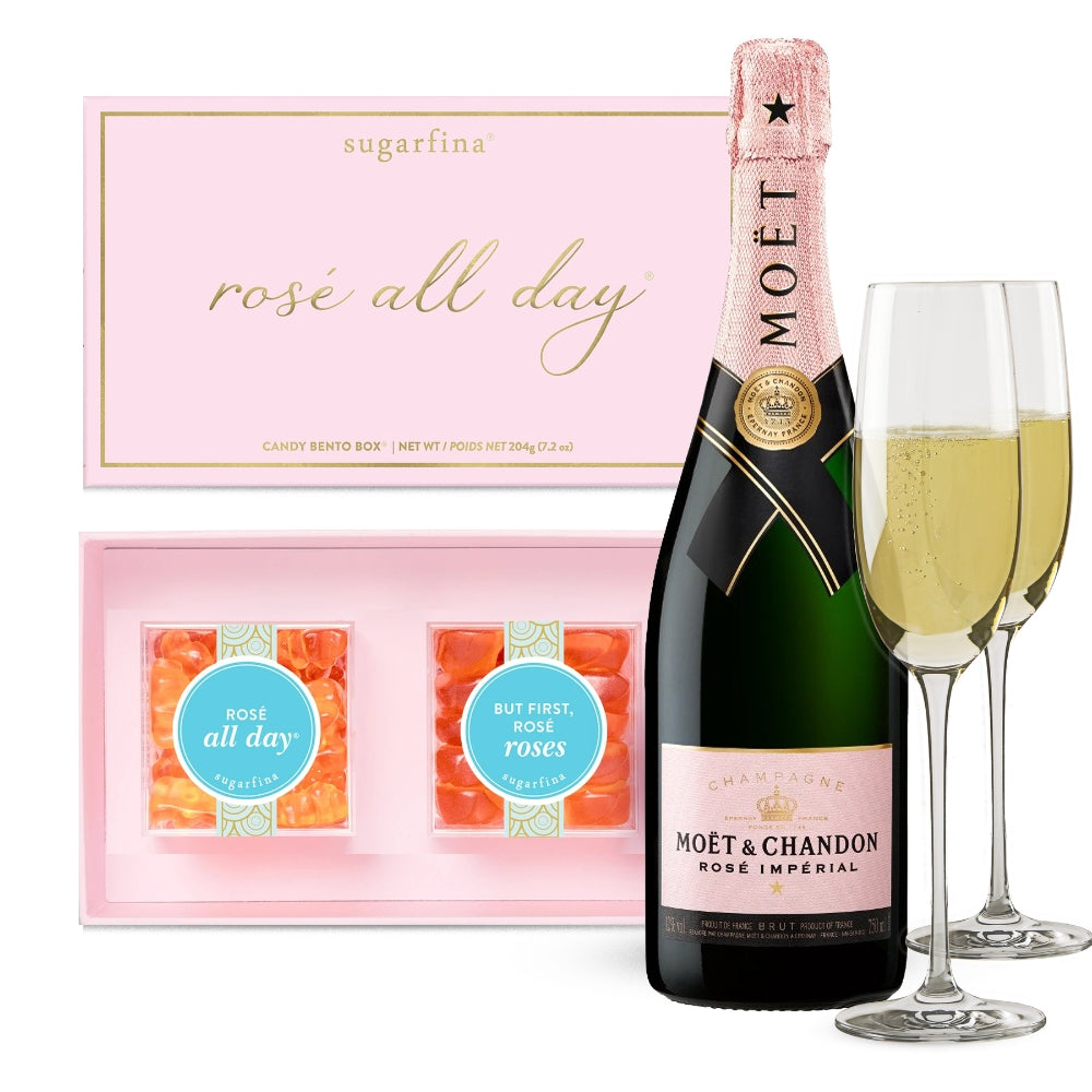 Laurent Perrier Rose Champagne Gift Set With Flute Glasses - Next Day