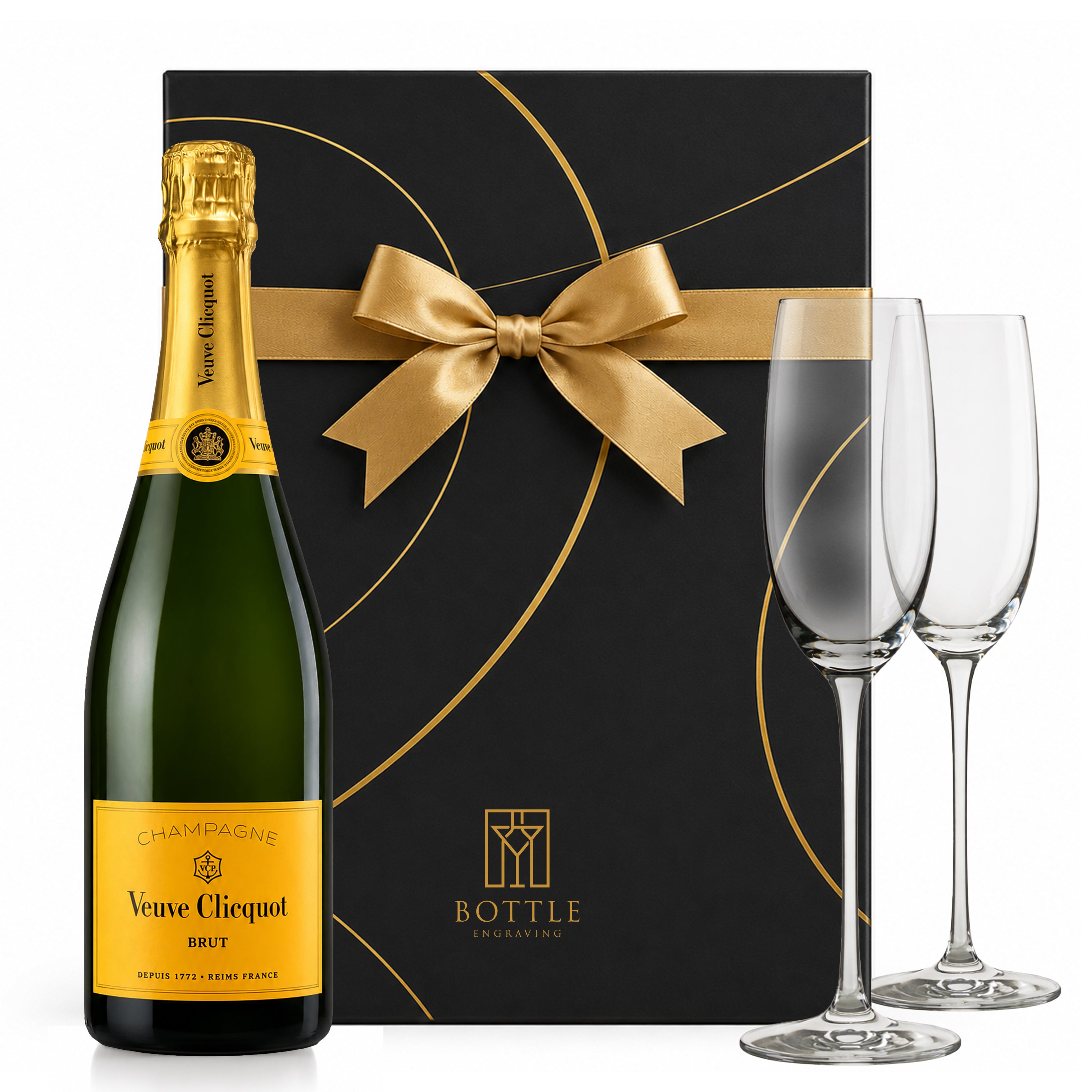 Veuve Clicquot Engraved Flutes – Bottle Engraving