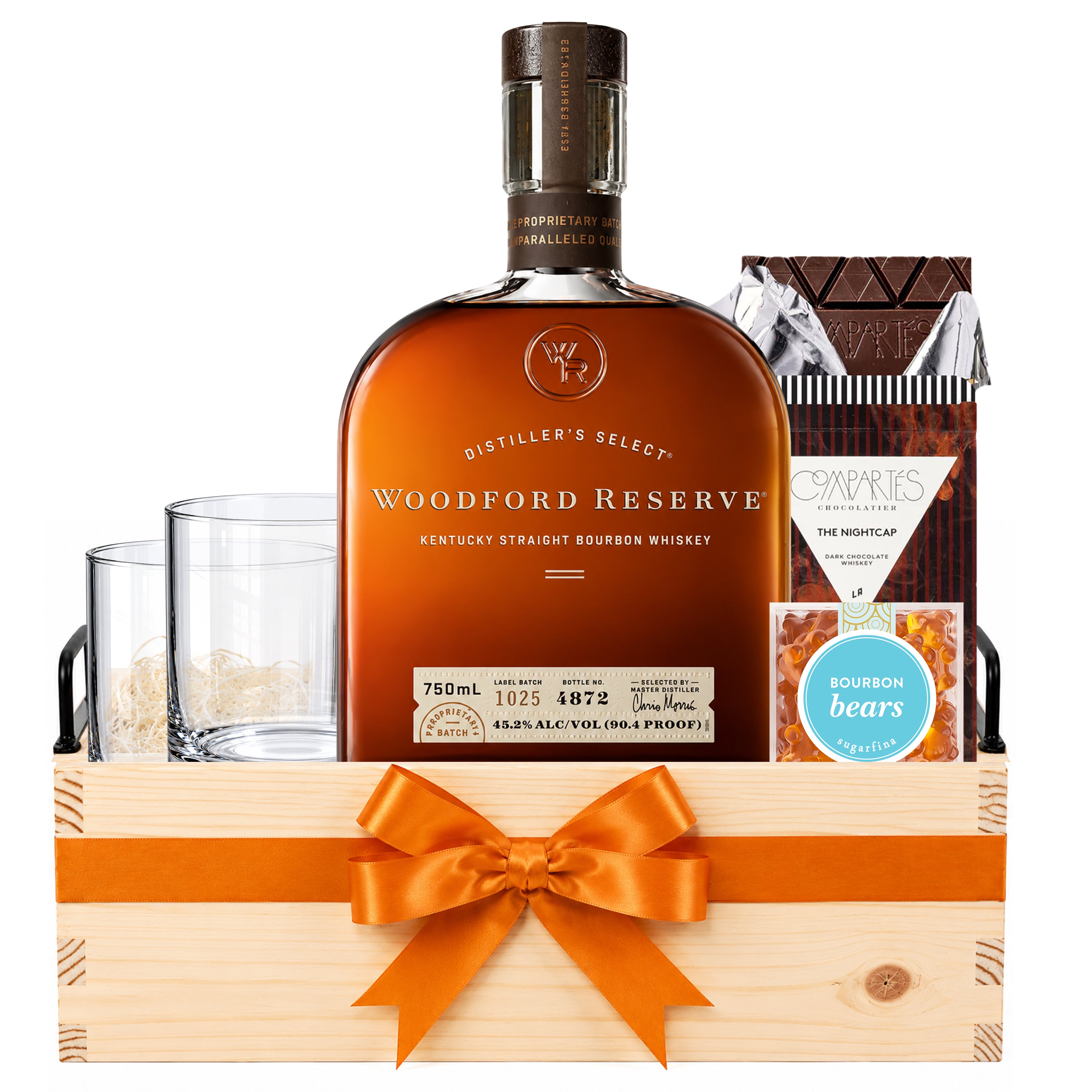 【明日まで】Woodford Reserve ウイスキー 3本セット 750ml Woodford Reserve and Glasses Whiskey Gift Set – Bottle Engraving