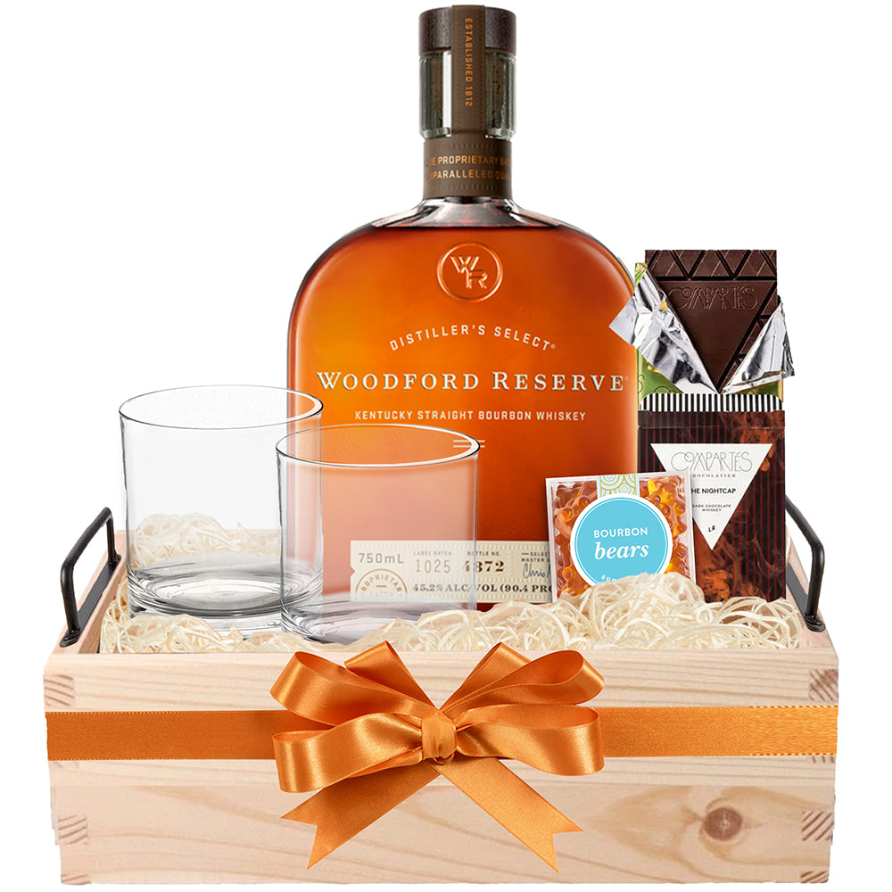Woodford Reserve Whiskey With Glasses Gift Set - Bottle Engraving