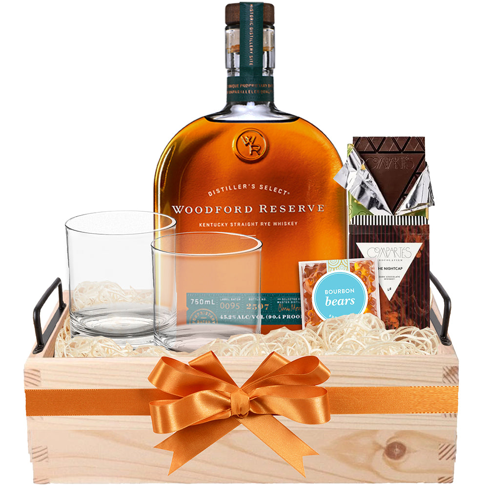 Woodford Reserve Whiskey With Glasses Gift Set - Bottle Engraving