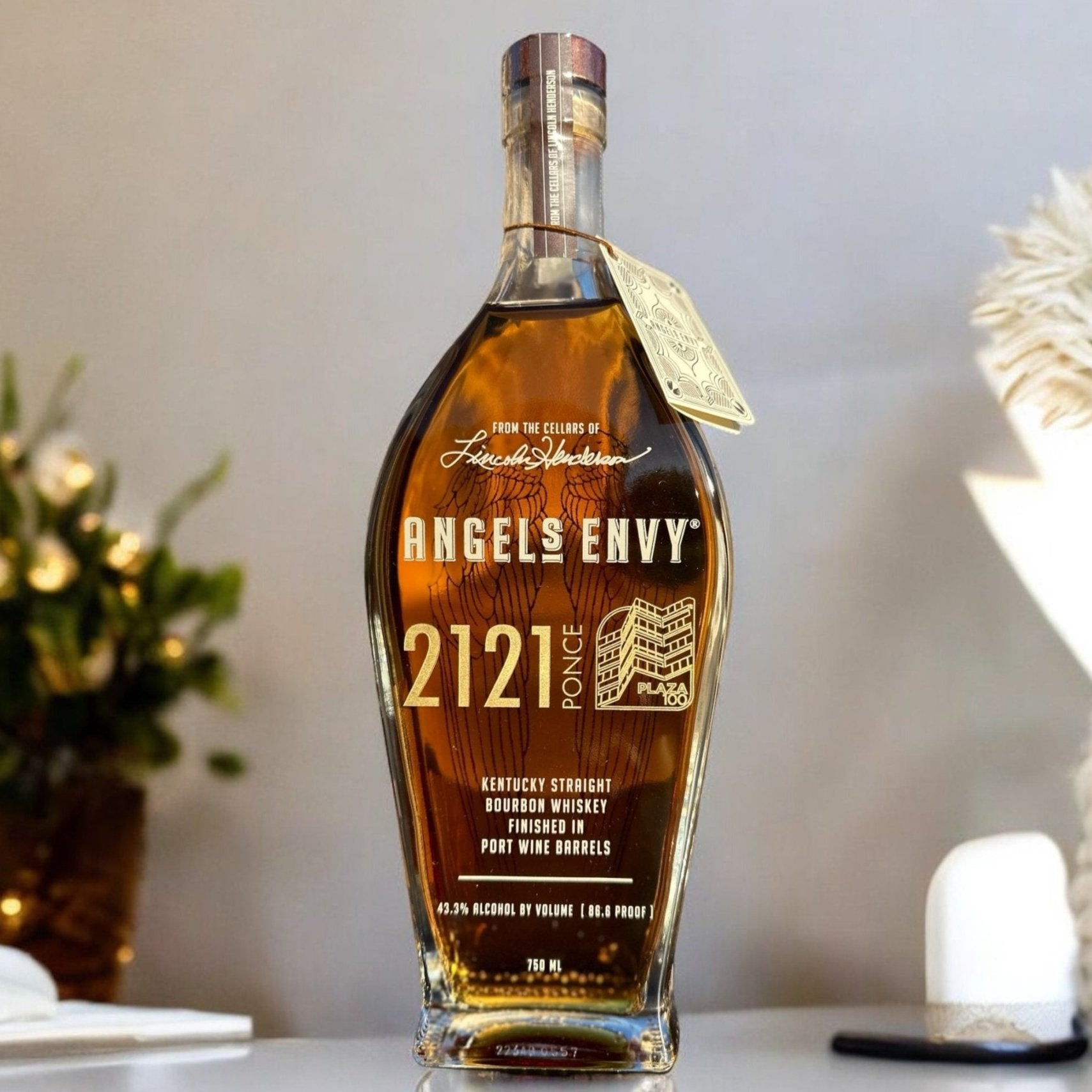 Angel's Envy Bourbon Whiskey Finished in Port Barrels - Bottle Engraving