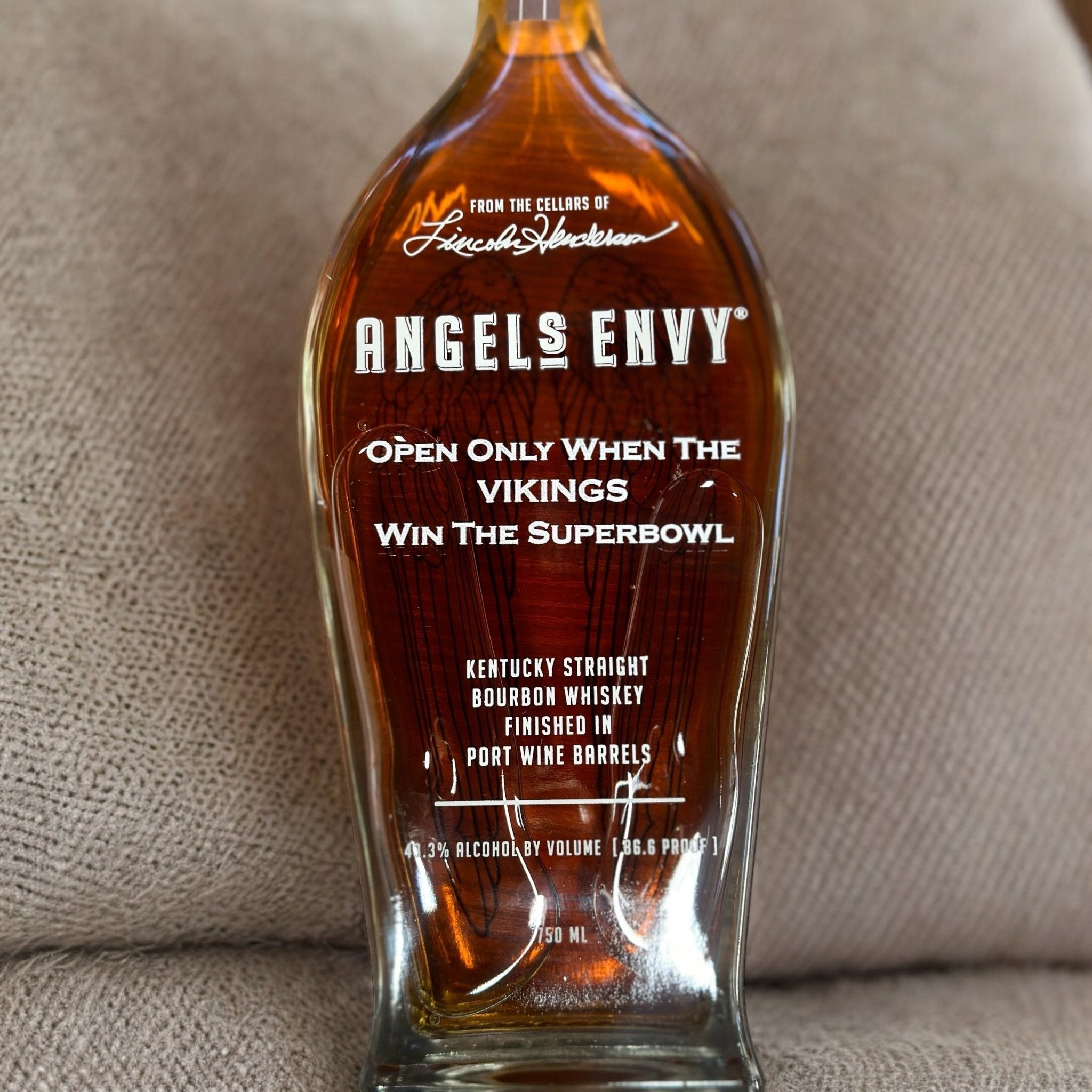 Angel's Envy Bourbon Whiskey Finished in Port Barrels - Bottle Engraving