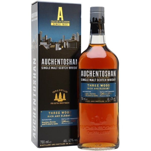 Auchentoshan Three Wood Single Malt Scotch Whiskey - Bottle Engraving