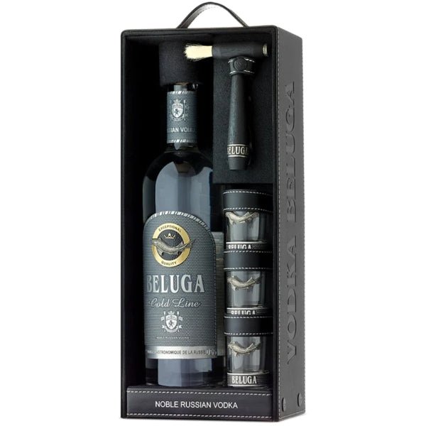 Beluga Gold Line Vodka with Shot Glasses - Bottle Engraving